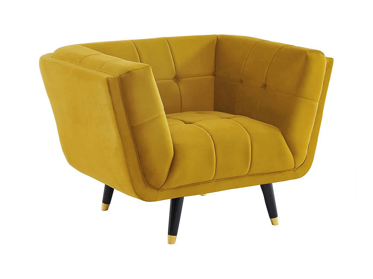 Sillón SAMANTHA II de terciopelo - Ocre