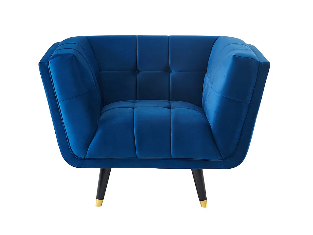 Sillón SAMANTHA II de terciopelo - Azul noche