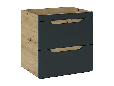 Wall-hung vanity unit - natural and anthracite - 60 cm - ARUBA