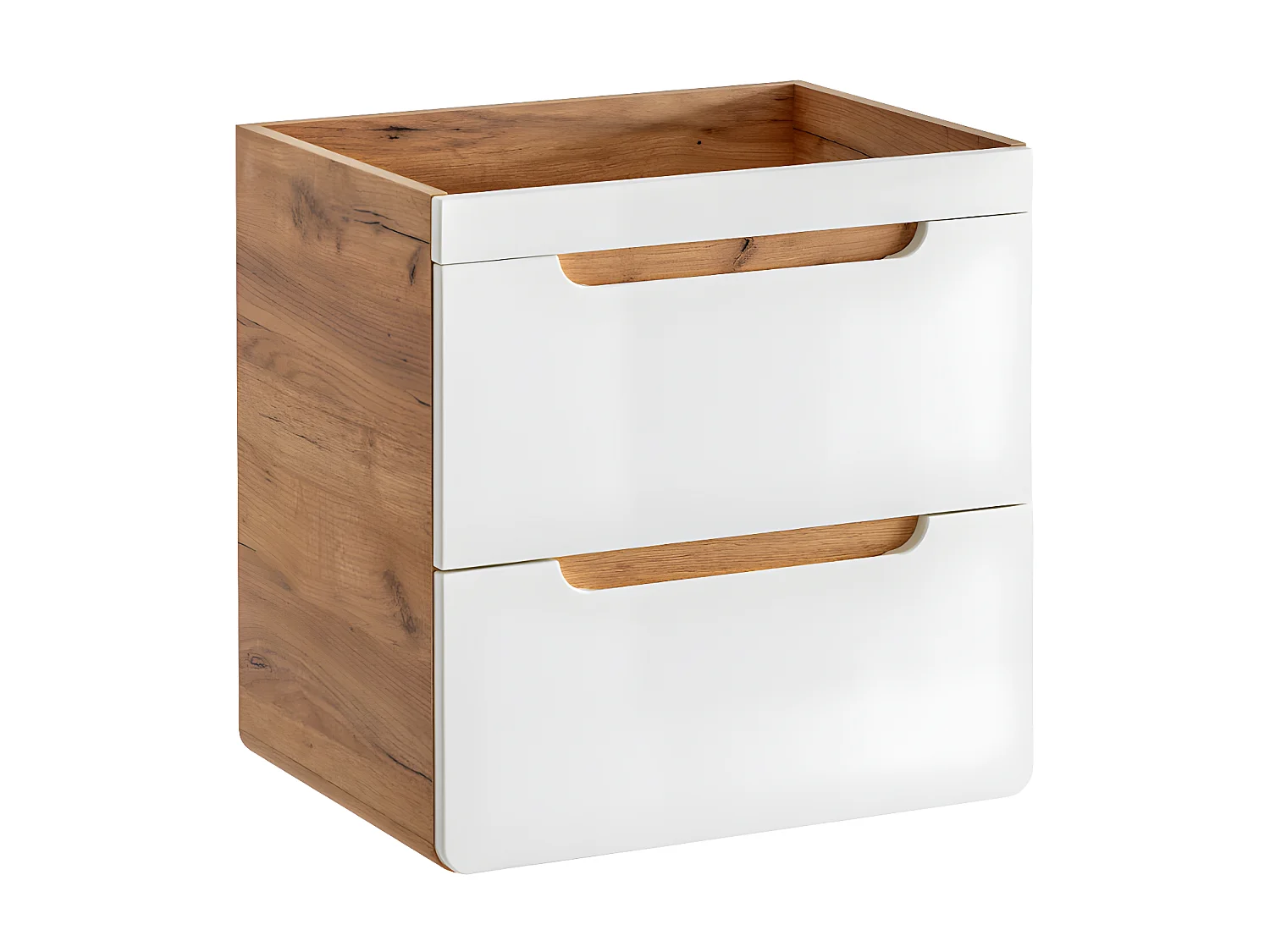 Mobile sotto lavabo sospeso colore naturale e bianco - 60 cm - ARUBA