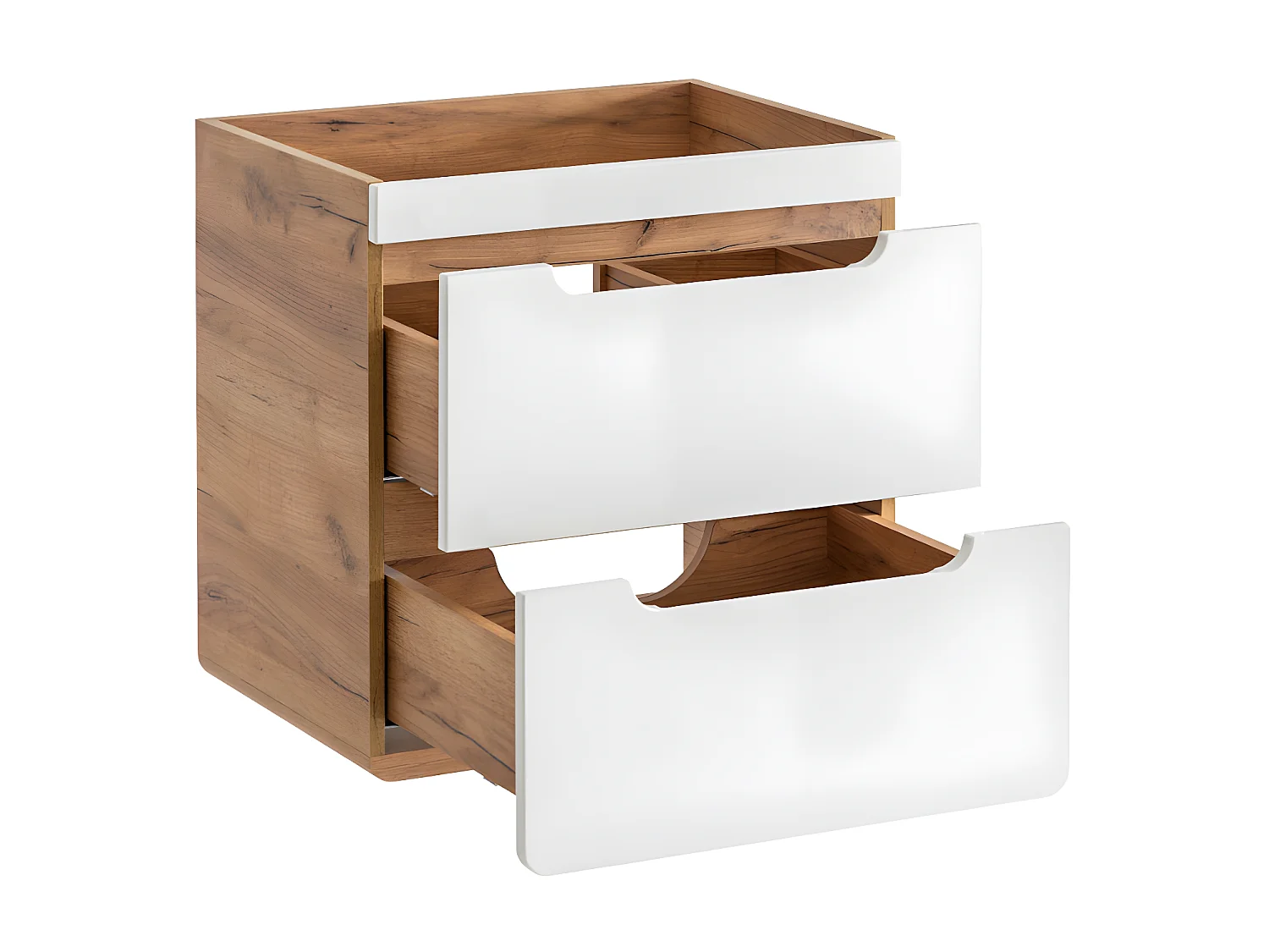 Mobile sotto lavabo sospeso colore naturale e bianco - 60 cm - ARUBA