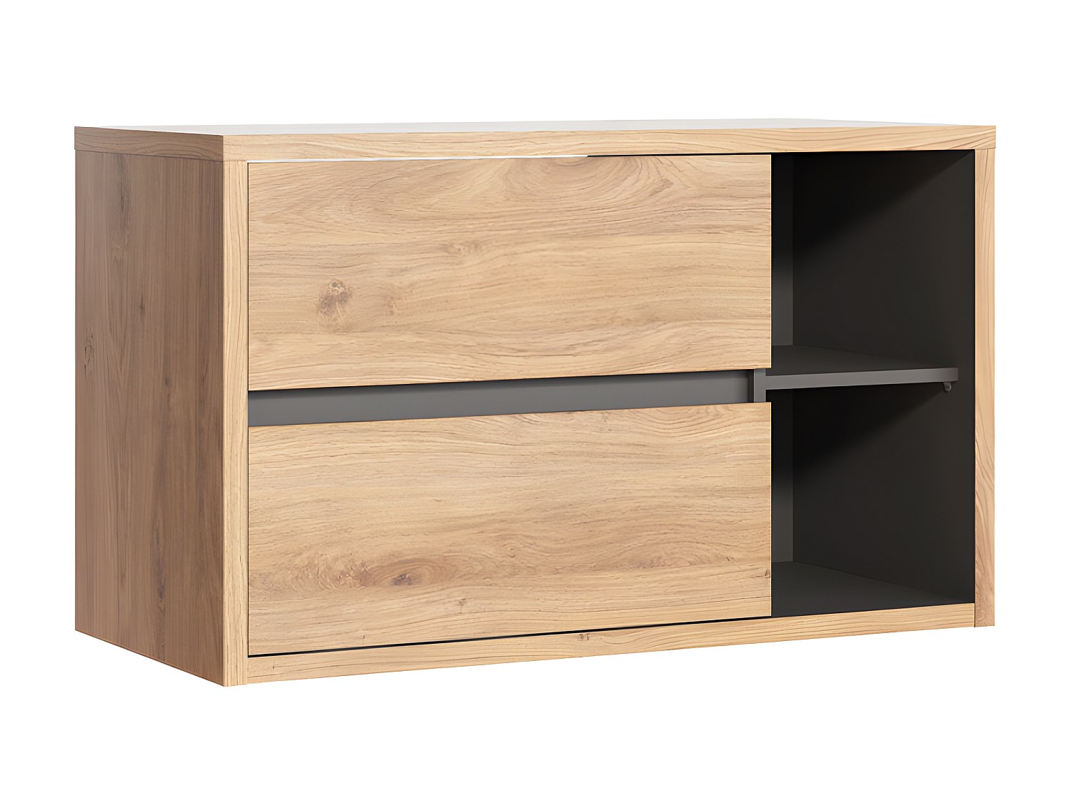 Waschbeckenunterschrank hängend - 100 cm - Naturfarben - PURNAL günstig online kaufen