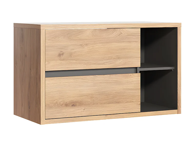 Waschbeckenunterschrank hängend - 100 cm - Naturfarben - PURNAL