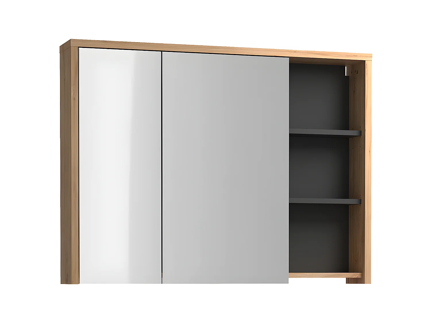 Armoire murale de salle de bain coloris naturel - 100 cm - PURNAL