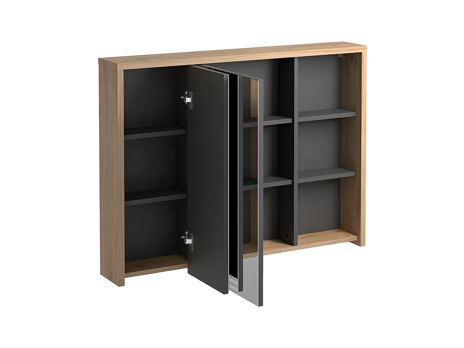 Armoire murale de salle de bain coloris naturel - 100 cm - PURNAL