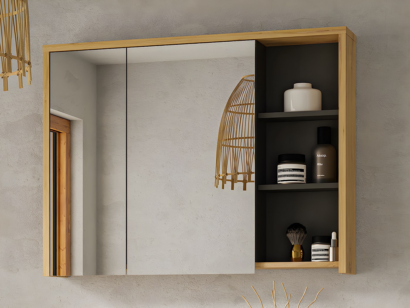 Armadietto da Bagno 60x15x75 cm MDF Antracite CFW527651