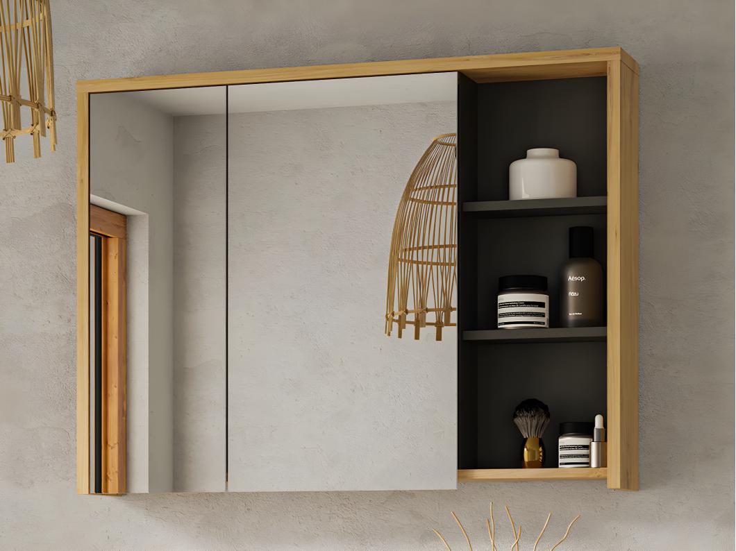 Armario de pared para el cuarto de baño color natural - 100 cm - PURNAL
