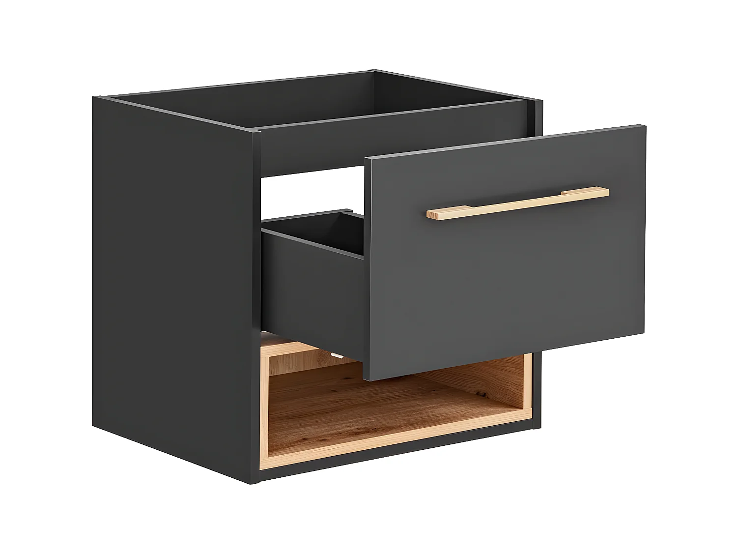 Mueble de lavabo suspendido antracita - 60 cm - YANGRA