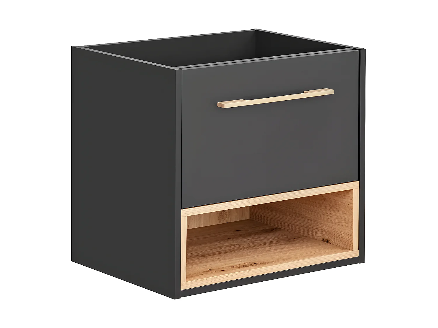 Hangend wastafelmeubel - Antraciet - 60 cm - YANGRA