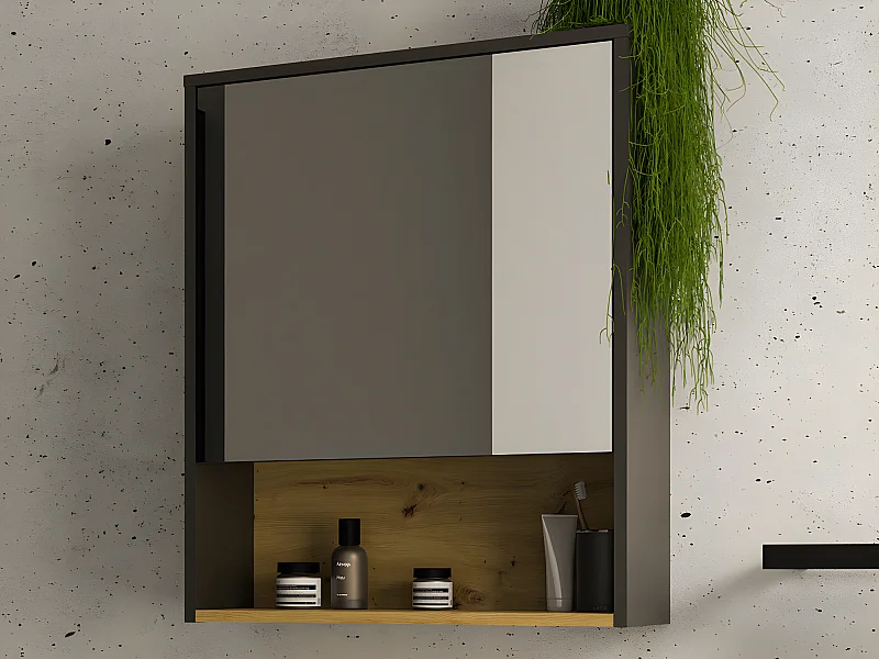 Armoire murale de salle de bain anthracite  - 60 cm - YANGRA