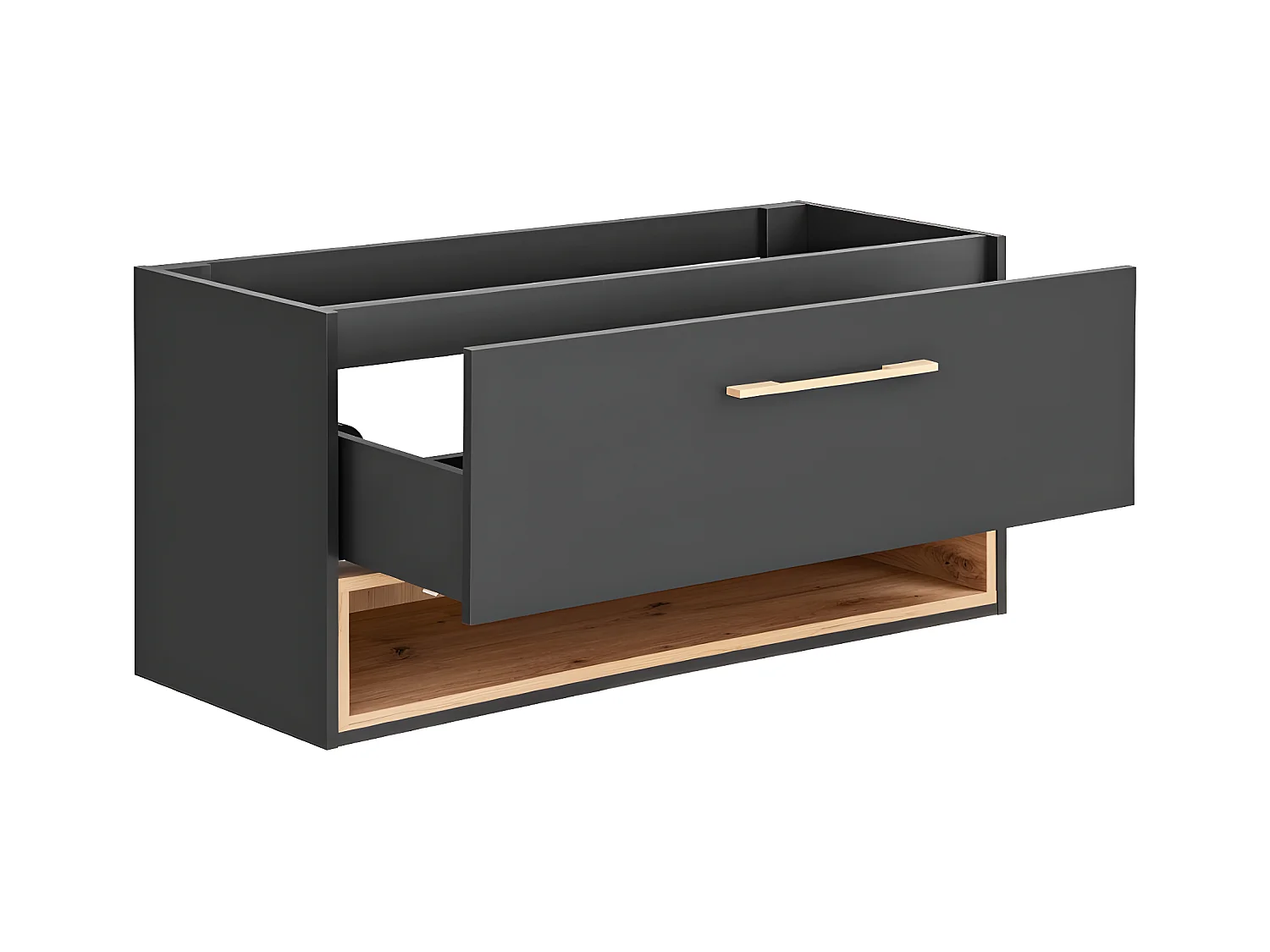 Hangend wastafelmeubel - Antraciet - 120 cm - YANGRA