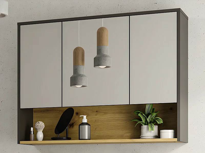 Armoire murale de salle de bain anthracite - 100 cm - YANGRA