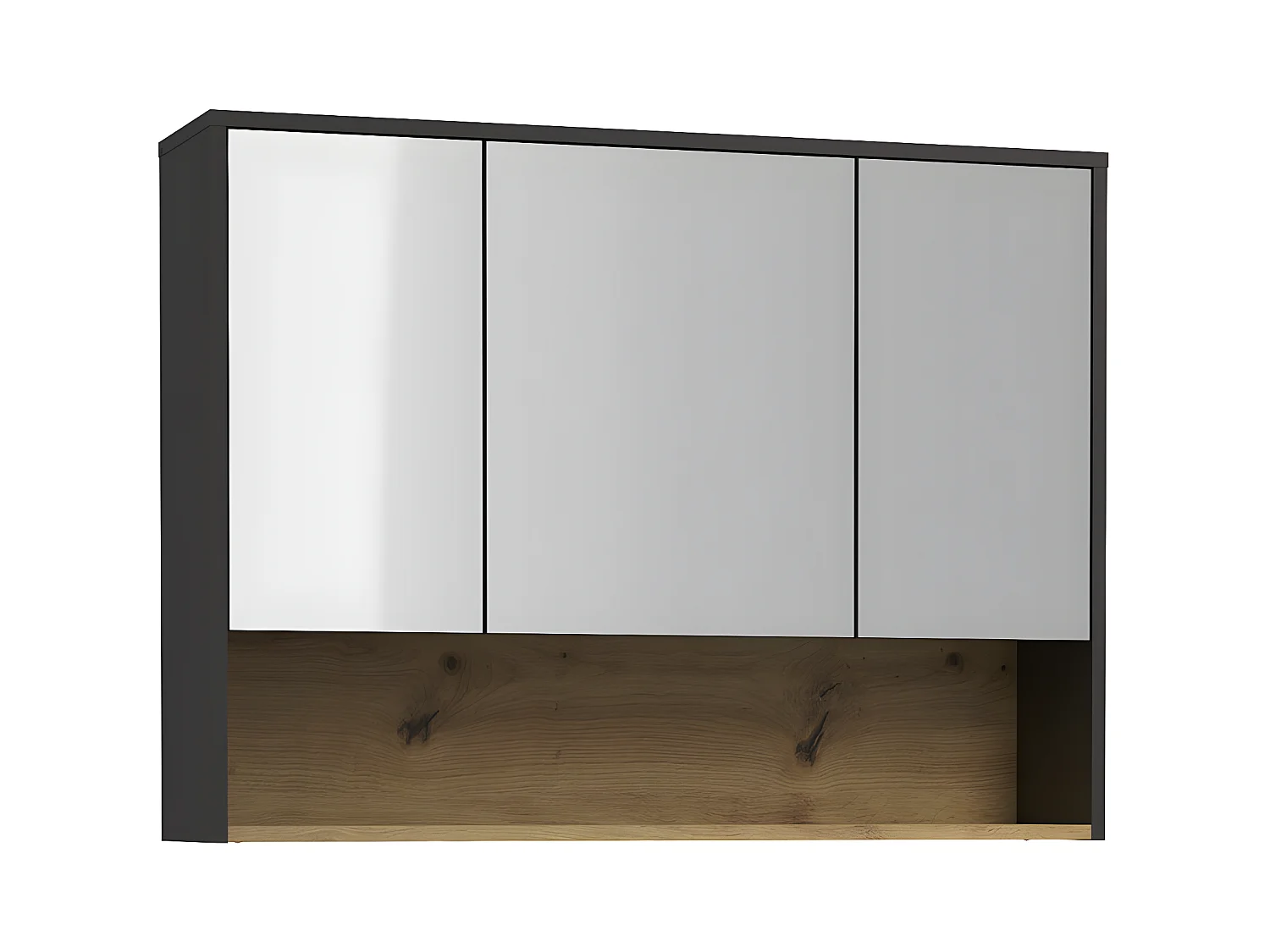 Armario de pared para el cuarto de baño antracita - 100 cm - YANGRA