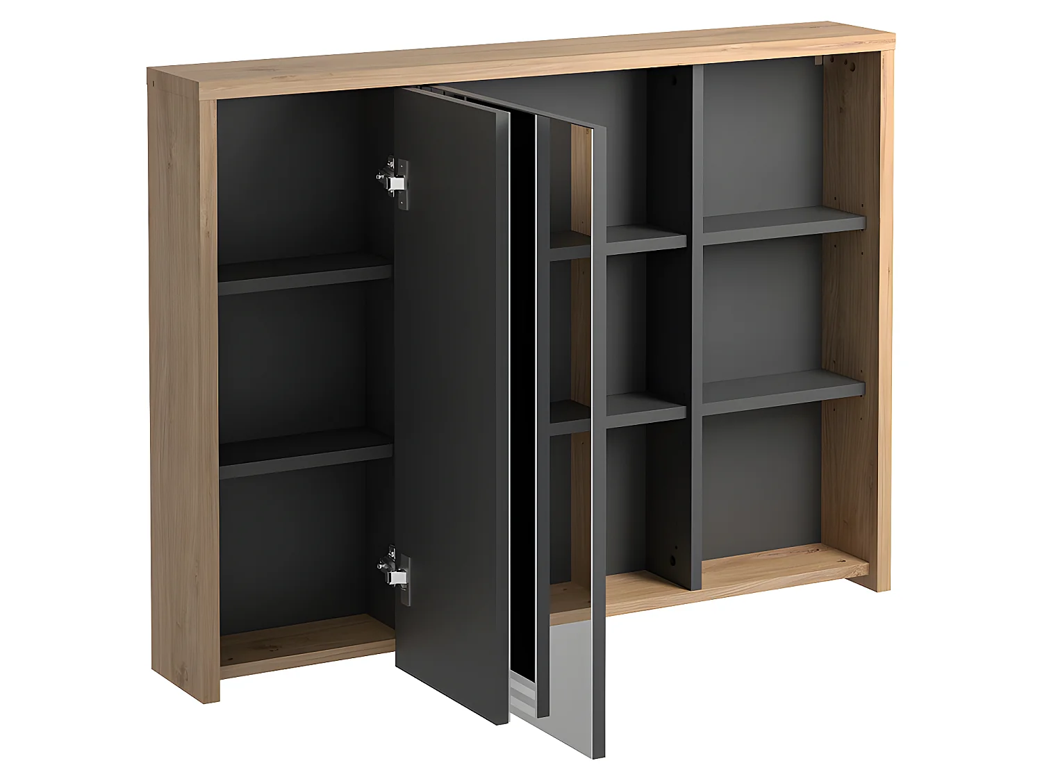 Meuble de salle de bain suspendu avec vasque carrée et armoire de toilette - coloris naturel - 100 cm - PURNAL