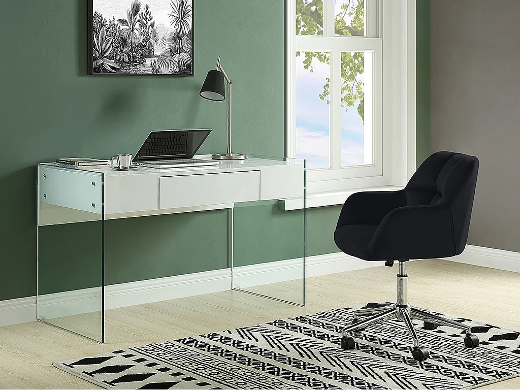 Chaise de bureau - Velours - Noir - Hauteur réglable - PEGA de Pascal Morabito