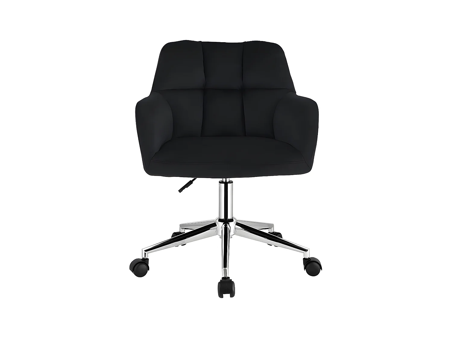 Silla de escritorio - Terciopelo - Negro - Altura regulable - PEGA