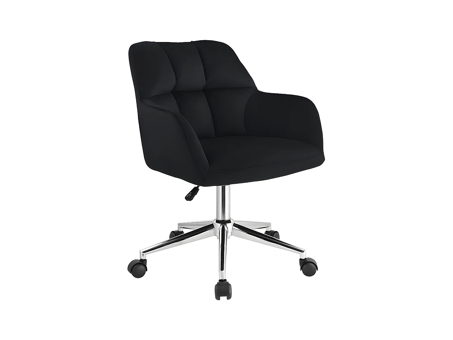 Silla de escritorio - Terciopelo - Negro - Altura regulable - PEGA