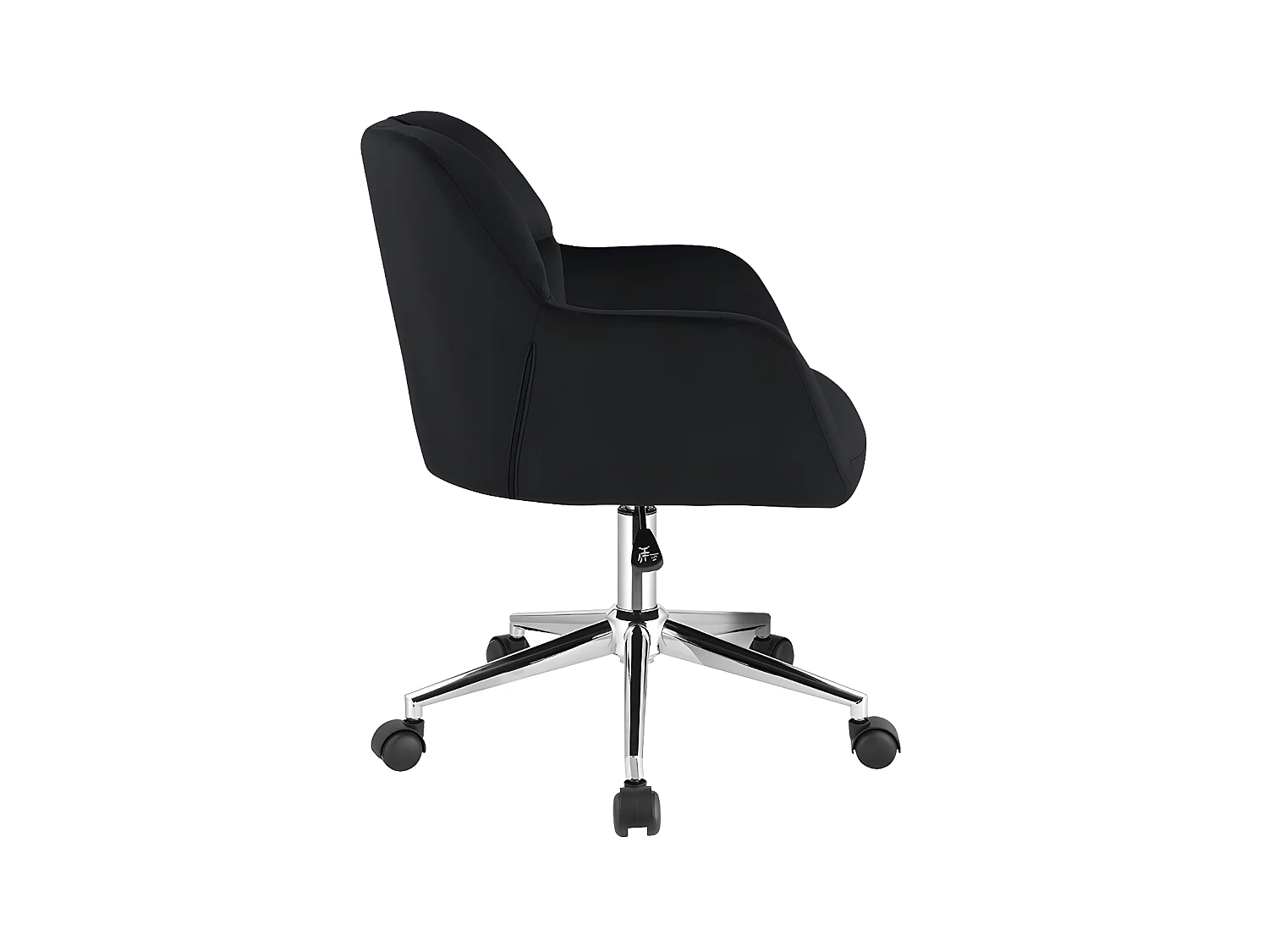 Silla de escritorio - Terciopelo - Negro - Altura regulable - PEGA