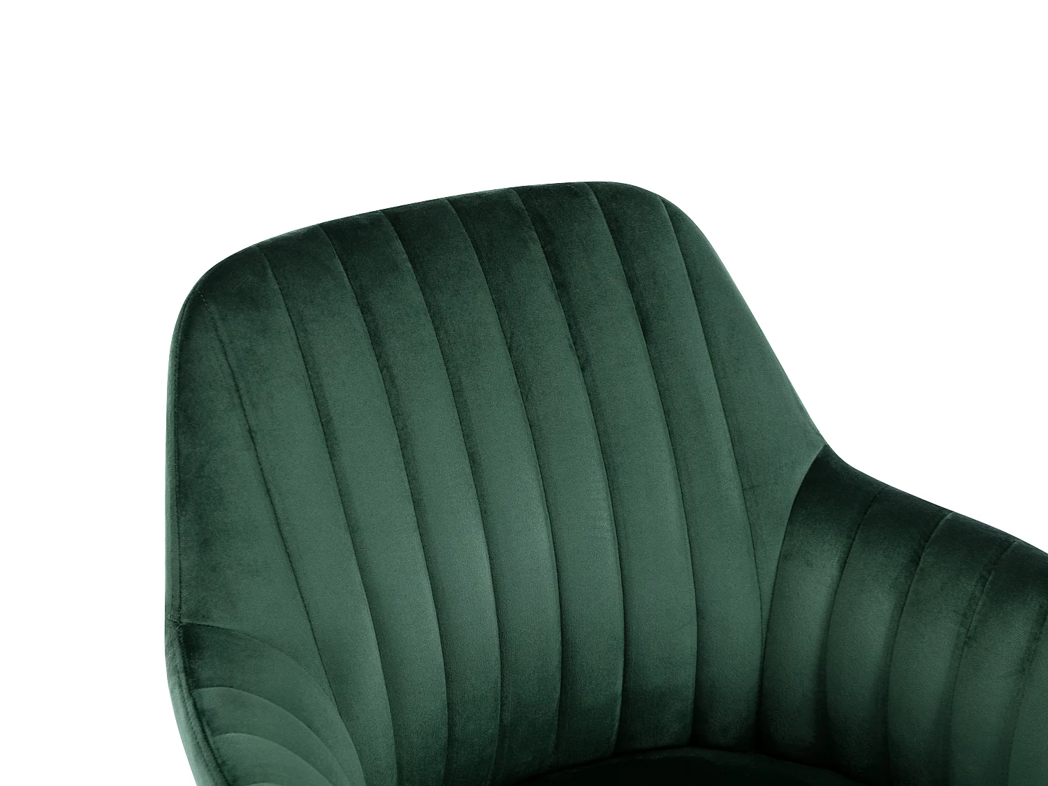 Chaise avec accoudoirs en velours et pieds bois de hêtre - Vert foncé - ELEANA