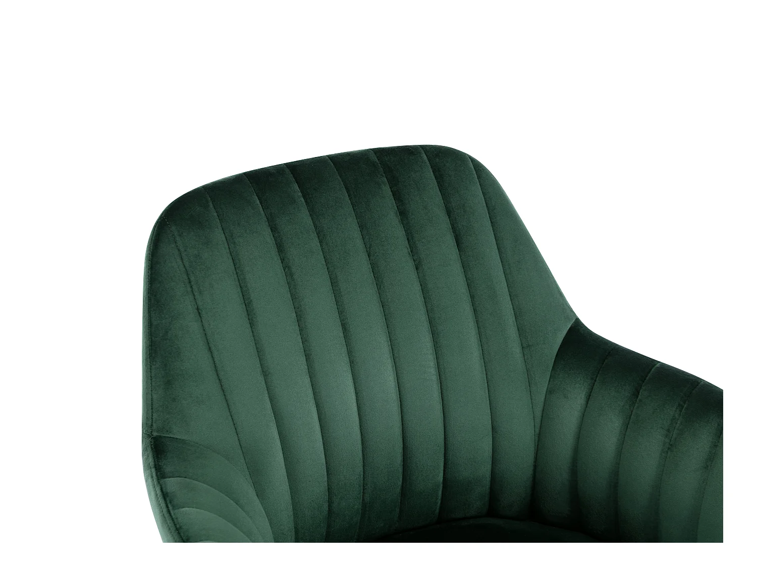 Stuhl mit Armlehnen - Samt & Metall in Holzoptik - Dunkelgrün - ELEANA