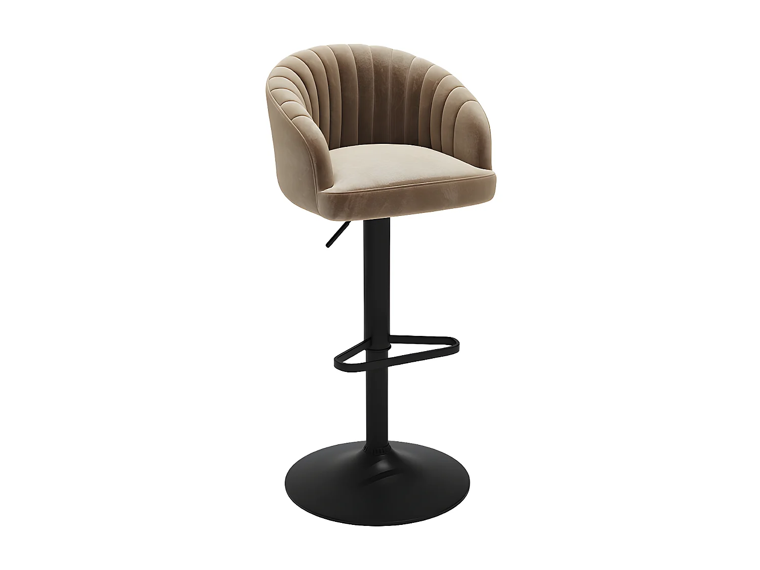 Barhocker 2er-Set - Samt & Metall - Beige - DORALIZ