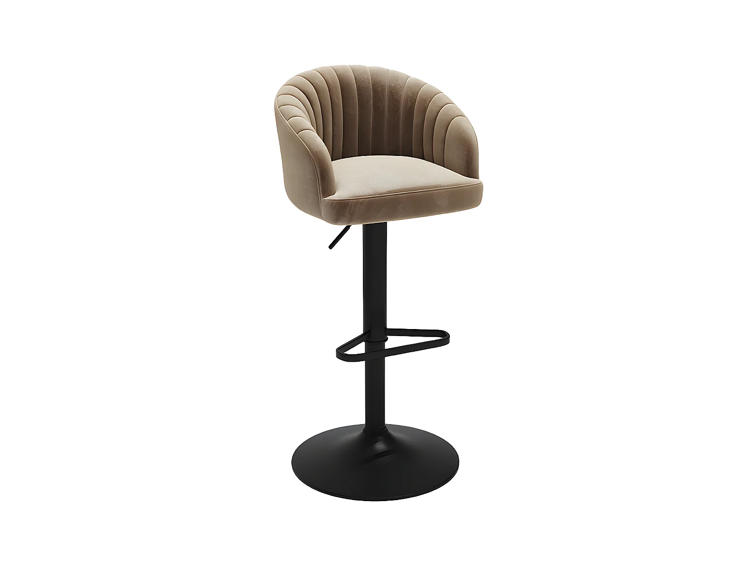 Zestaw 2 stołków barowych – tkanina i metal – kolor beżowy - DORALIZ