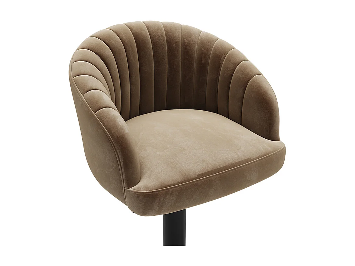 Set van 2 barkrukken - Stof en metaal - Beige - DORALIZ