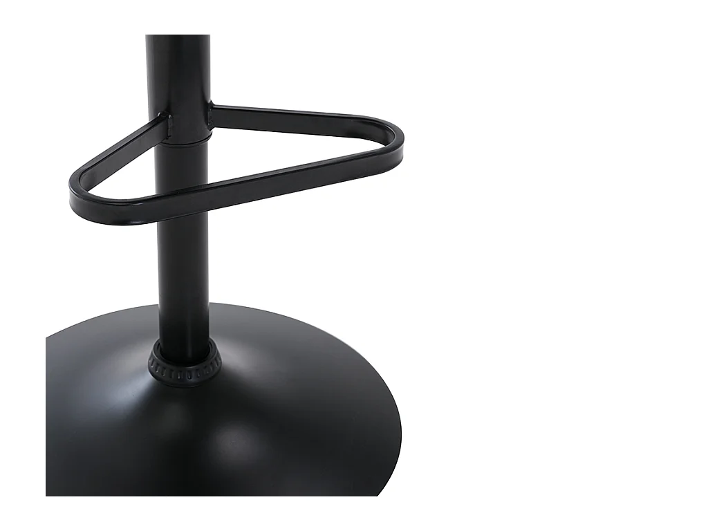 Lot de 2 tabourets de bar en velours et métal - Hauteur réglable - Noir - DORALIZ