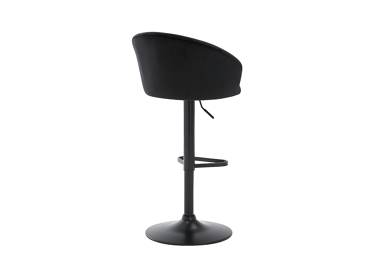 Lot de 2 tabourets de bar en velours et métal - Hauteur réglable - Noir - DORALIZ