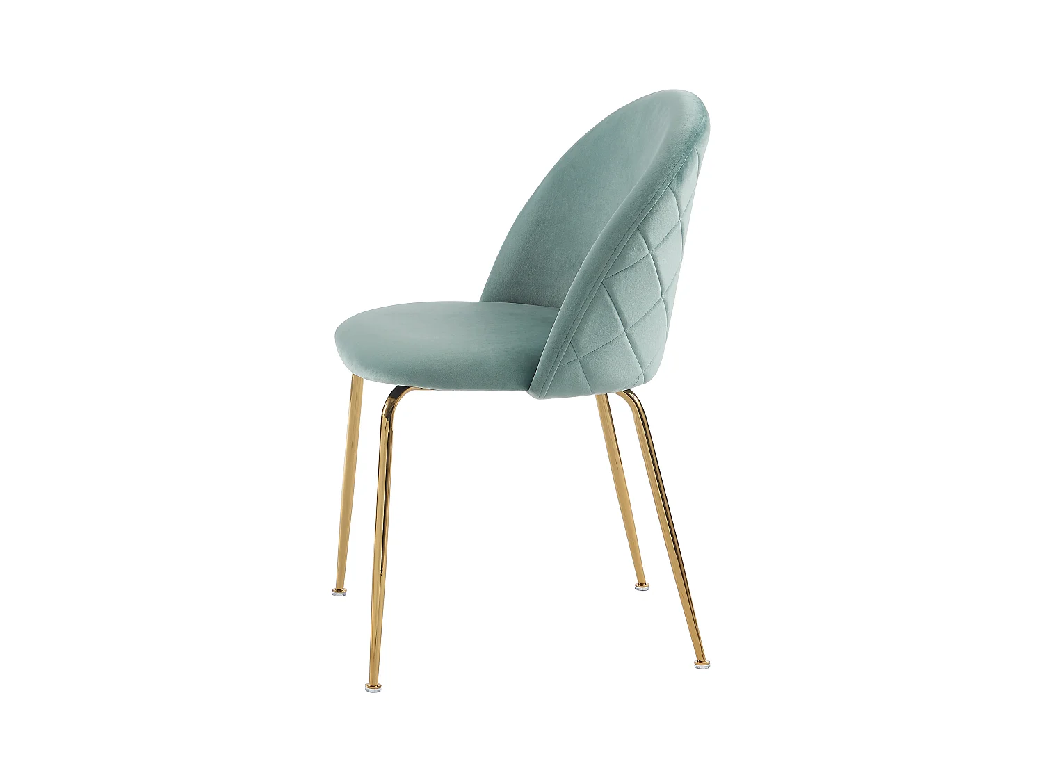 Conjunto de 2 cadeiras veludo e metal dourado cor verde sálvia - MELBOURNE
