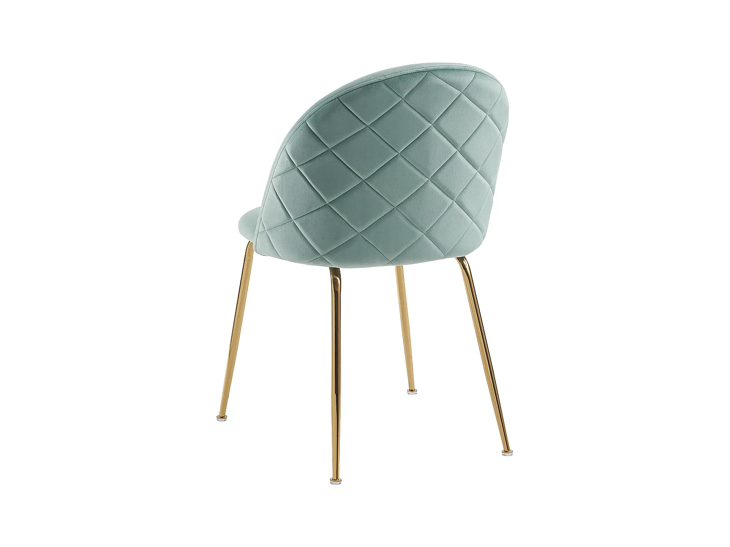 Conjunto de 2 cadeiras veludo e metal dourado cor verde sálvia - MELBOURNE