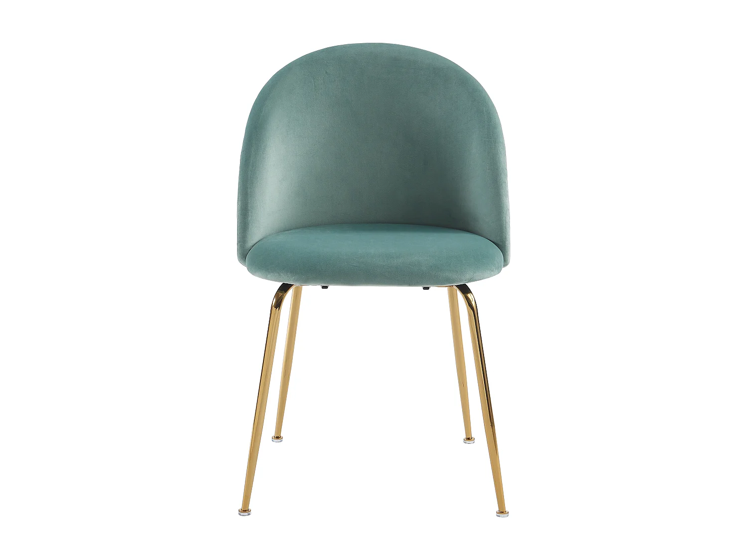 Lot de 2 chaises - Velours et acier inoxydable doré - Vert sauge - MELBOURNE