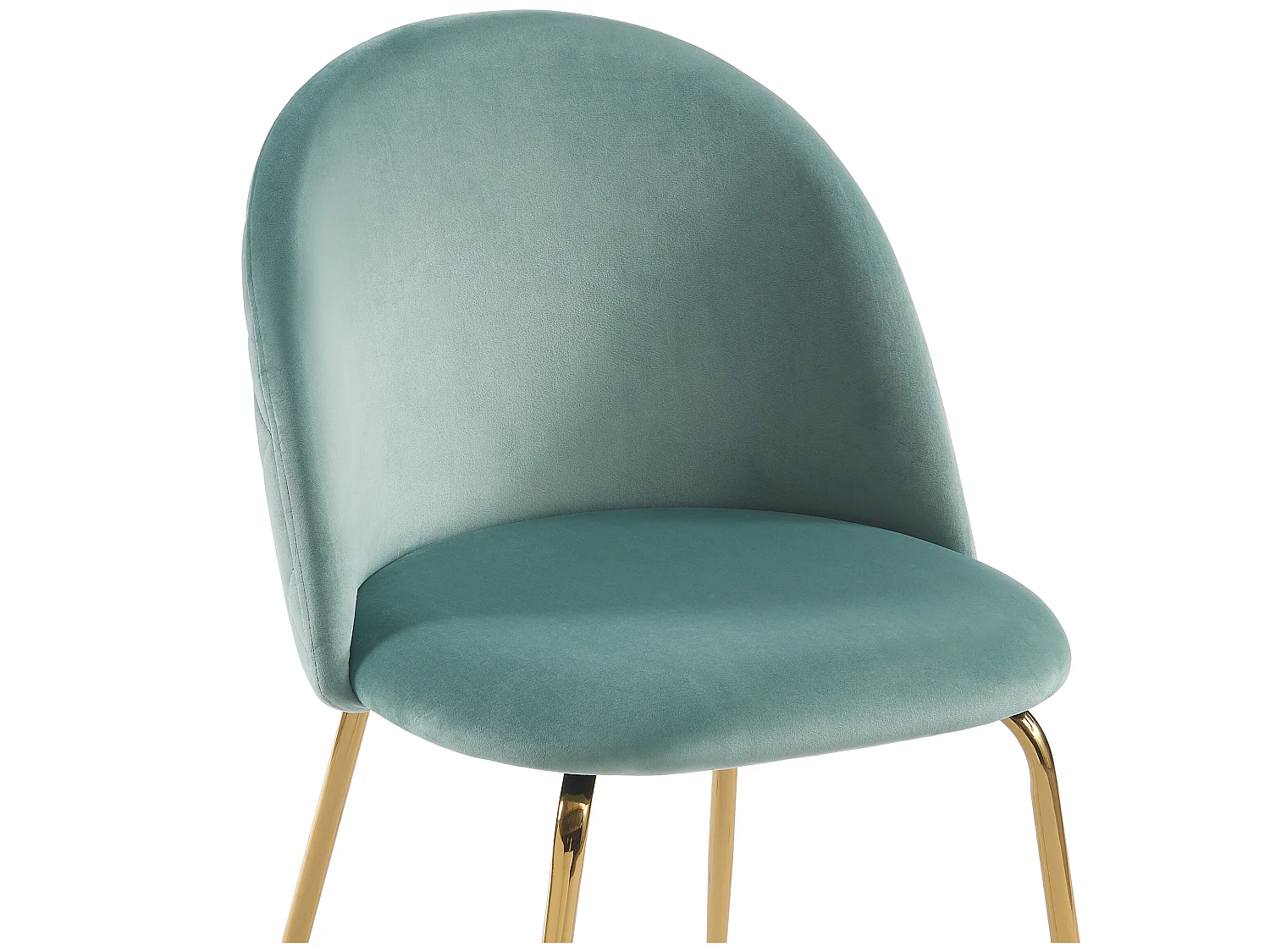 Lot de 2 chaises - Velours et acier inoxydable doré - Vert sauge - MELBOURNE