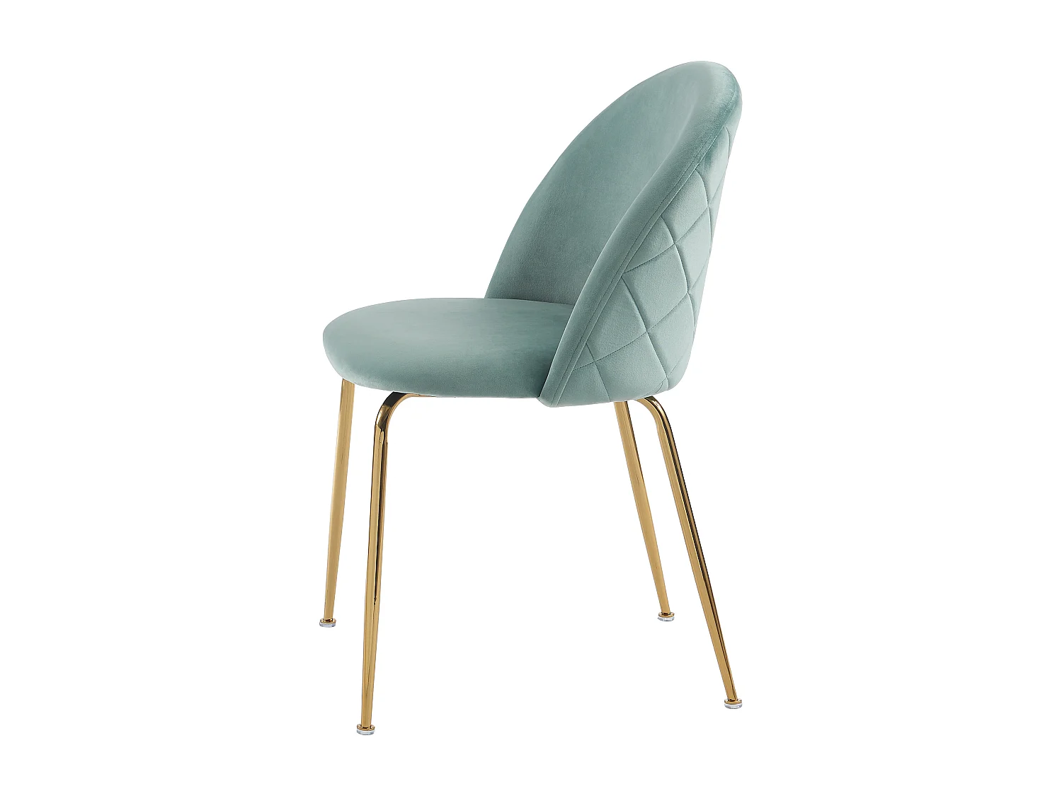 Lot de 2 chaises - Velours et acier inoxydable doré - Vert sauge - MELBOURNE
