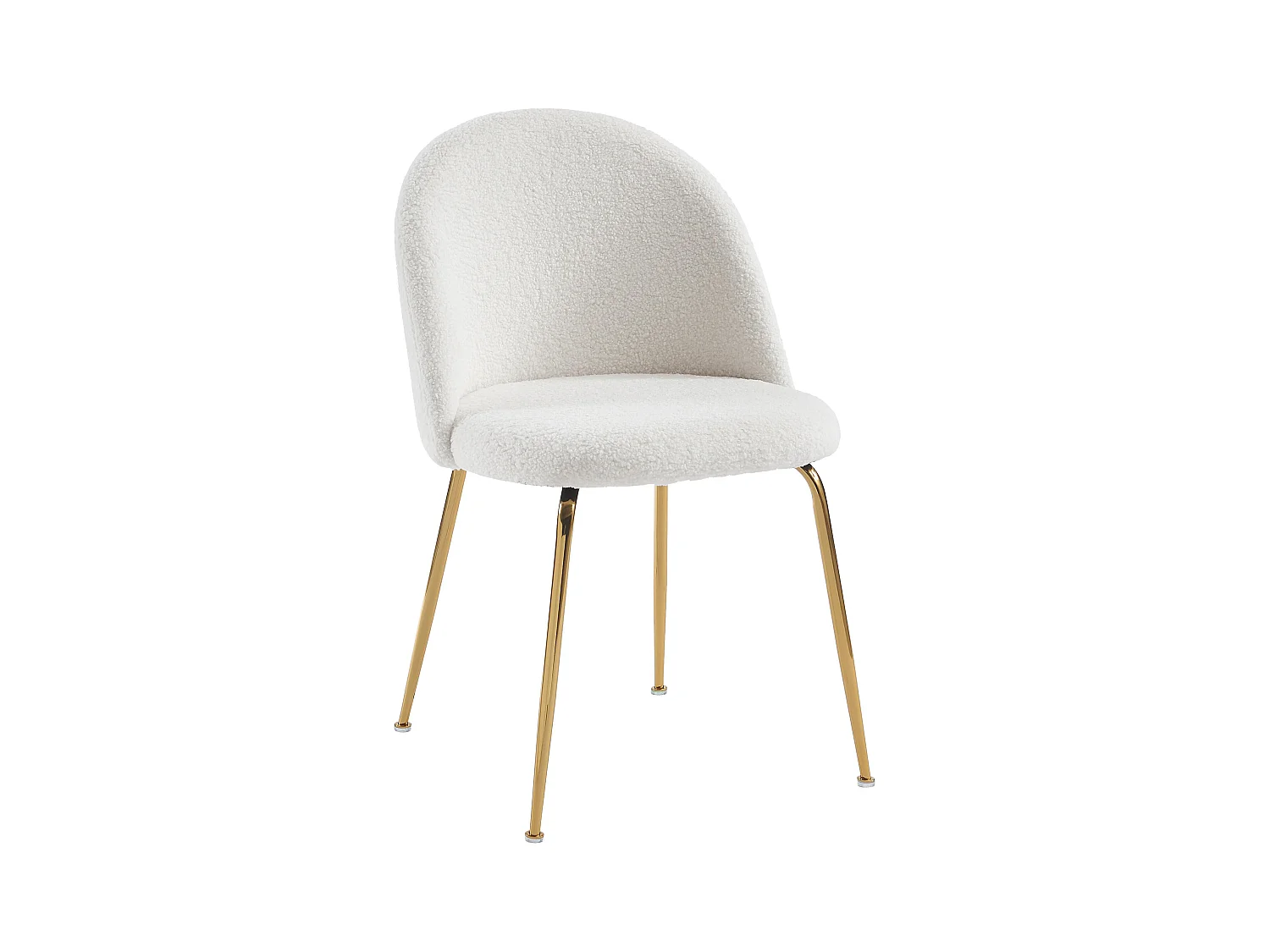 Conjunto de 2 cadeiras tecido bouclé e metal dourado branco - MELBOURNE