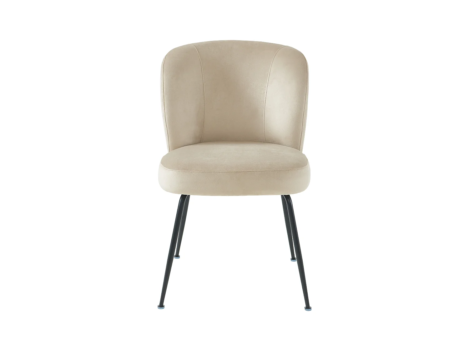 Lot de 2 chaises en velours et métal - Beige - POLPONA