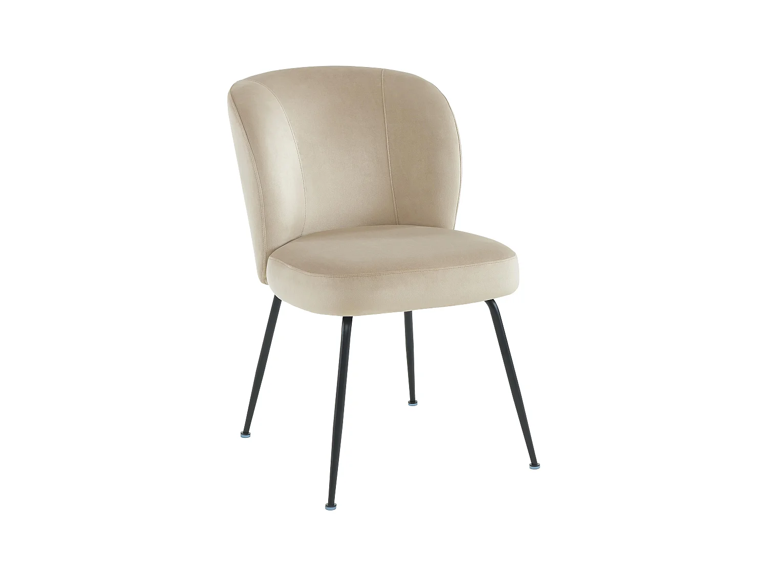 Lot de 2 chaises en velours et métal - Beige - POLPONA