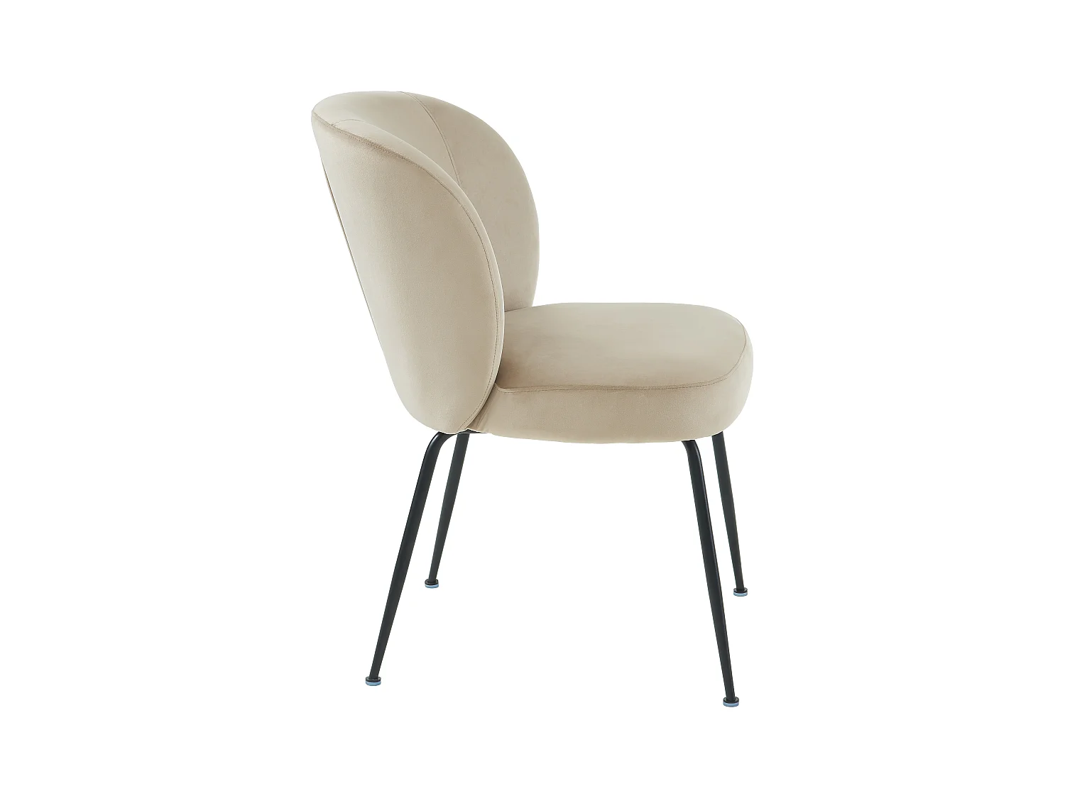 Lot de 2 chaises en velours et métal - Beige - POLPONA