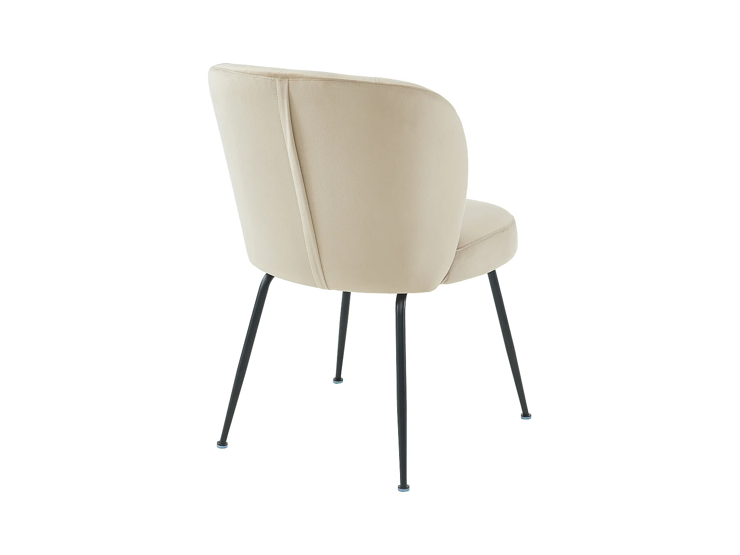 Lot de 2 chaises en velours et métal - Beige - POLPONA