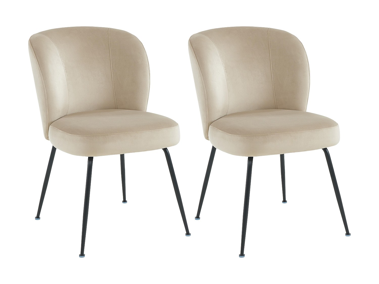 Vente-unique Stuhl 2er-Set - Samt & Metall - Beige - Polpona Von Pascal Morabito