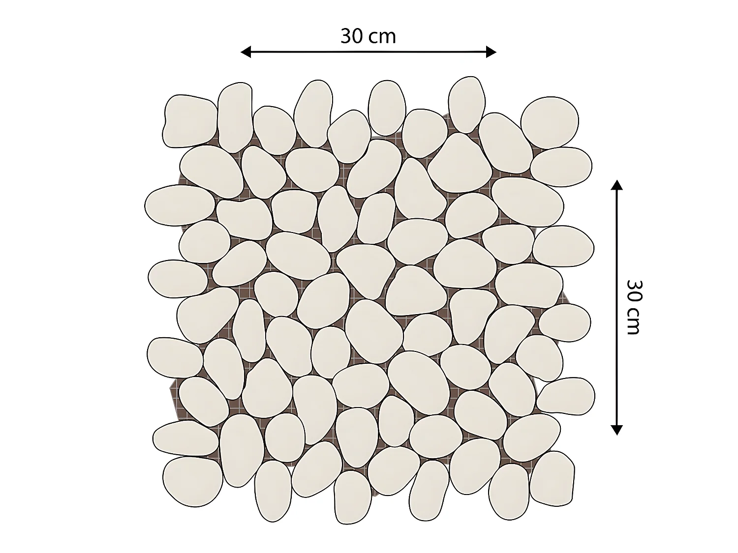 Mosaico para el suelo y la pared de guijarros naturales gris antracita - pack de 1m² - OLA