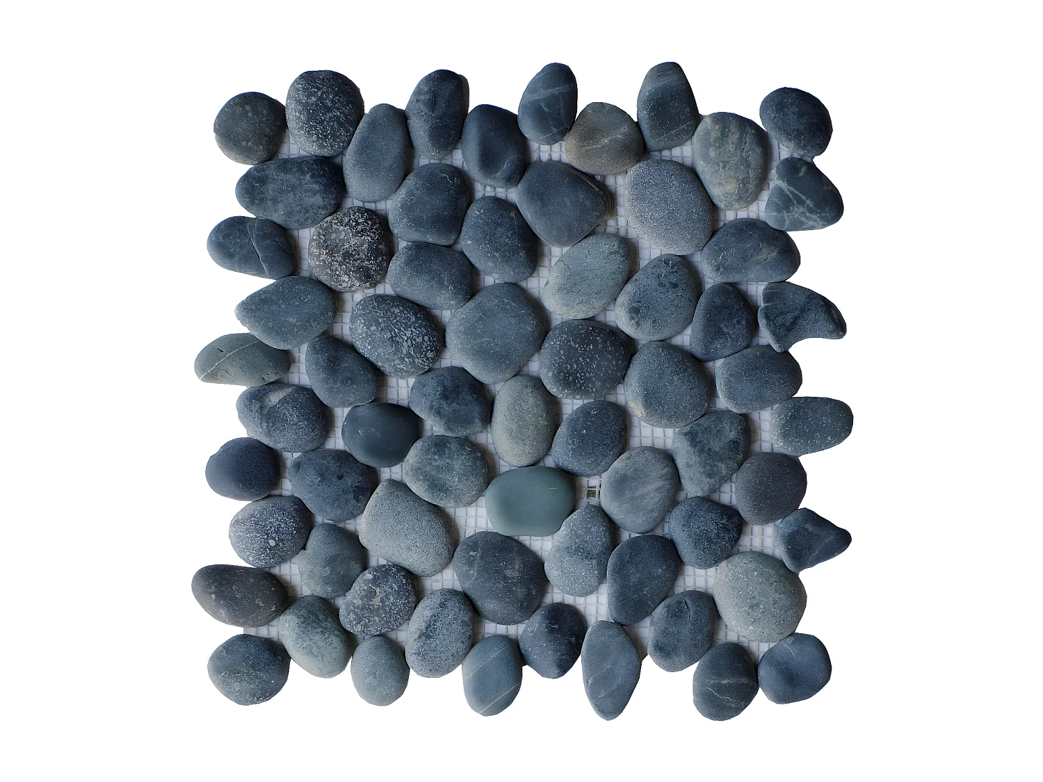 Mosaïque sol et mur galets naturels gris anthracite - pack de 1m² (dalles de 30x30 cm) - OLA