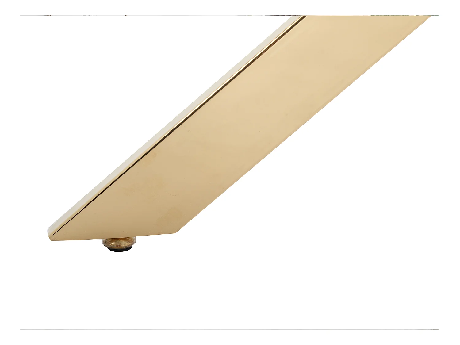 Mesa redonda de comedor para 4 personas de vidrio templado y metal dorado - Transparente - COSIMA