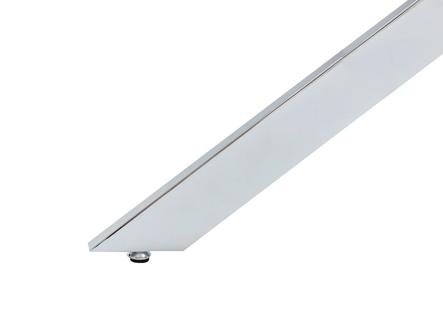 Rundt spisebord til 6 personer i herdet glass og forkrommet metall - Transparent - COSIMA