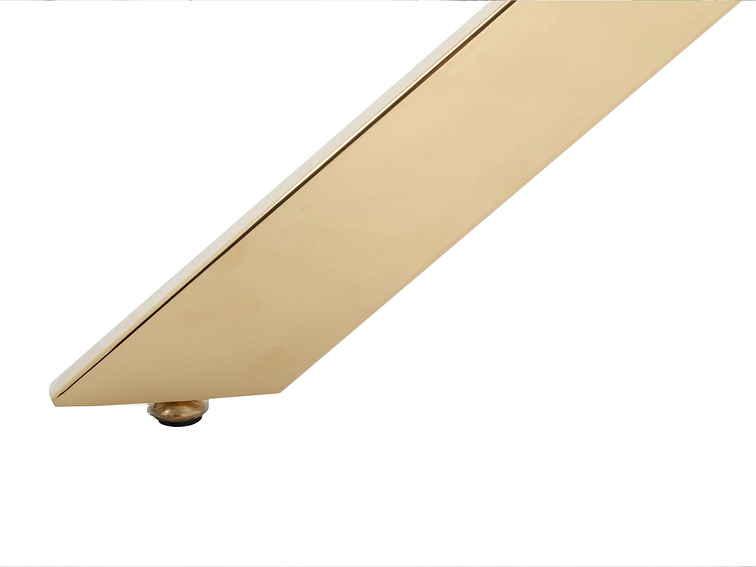 Ronde eettafel – 2 personen – Gehard glas en goudkleurig metaal – Transparant – COSIMA