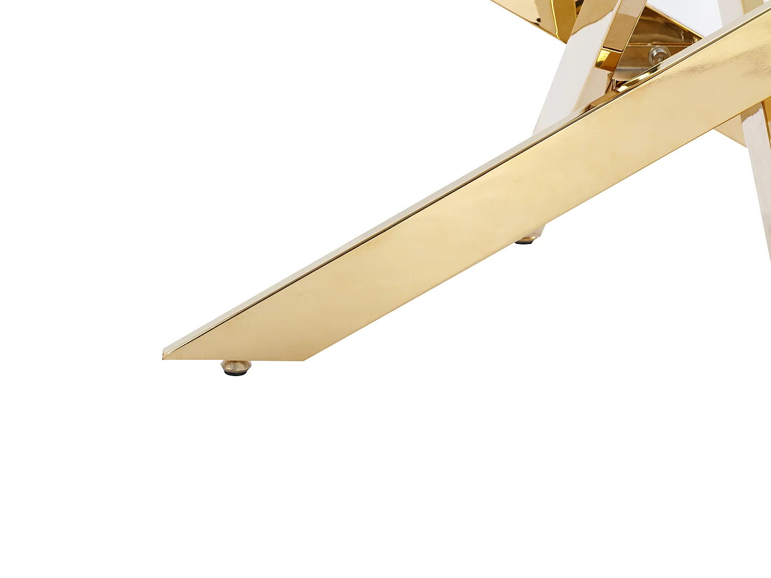 Couchtisch - Sicherheitsglas & Goldfarbenes Metall - Transparent - COSIMA