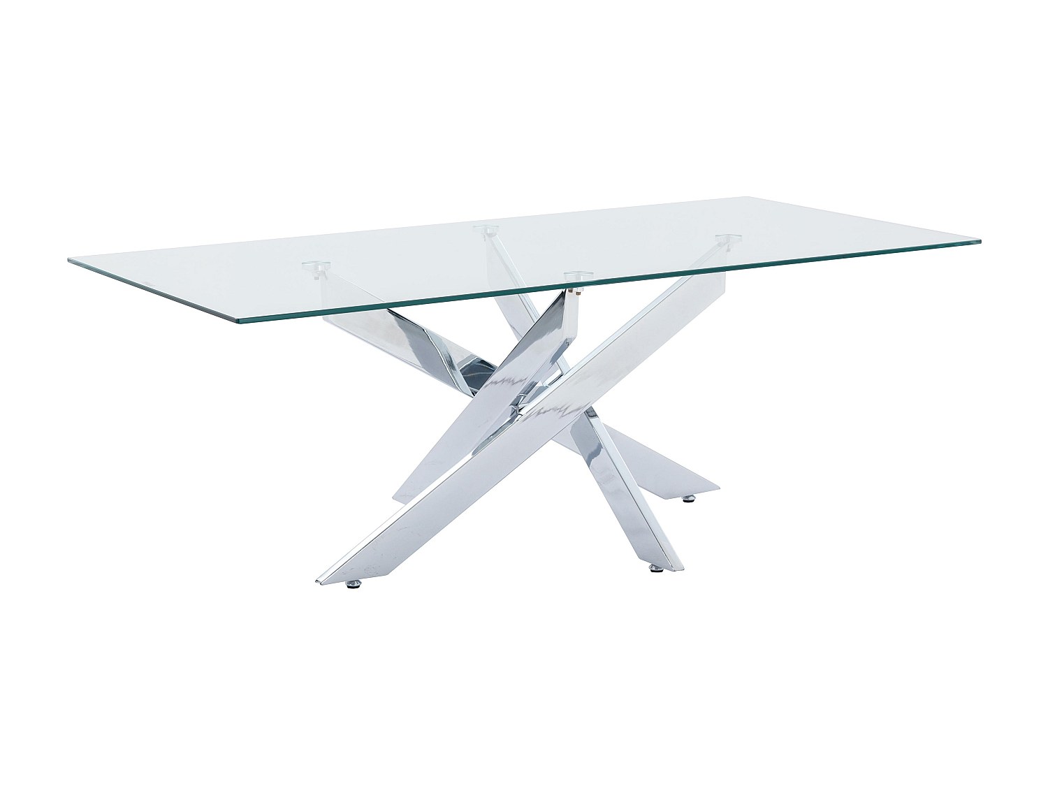 Couchtisch - Sicherheitsglas & Verchromtes Metall - Transparent - COSIMA günstig online kaufen