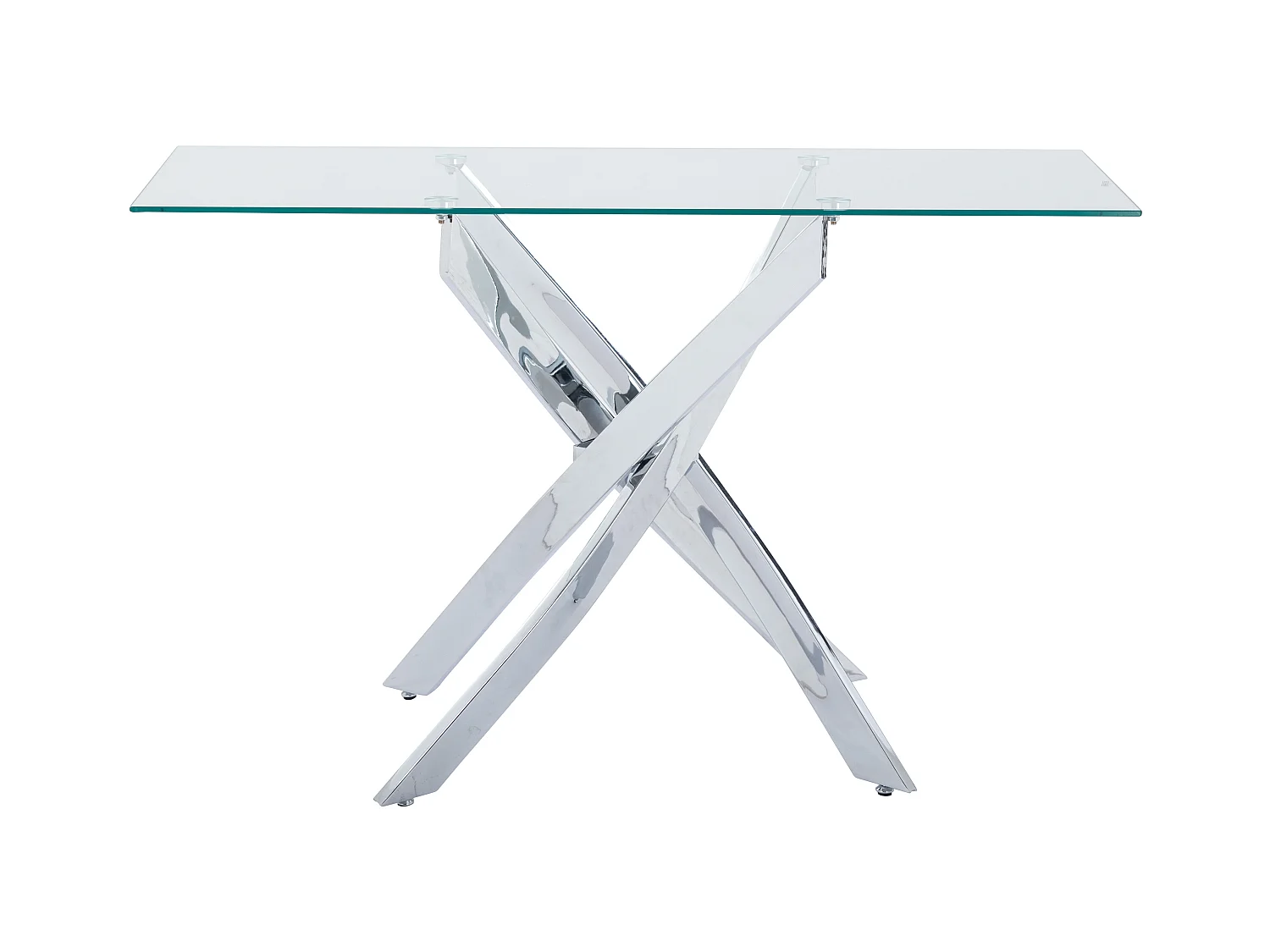 Hærdet glas- og forkromet metalkonsol - Transparent - COSIMA