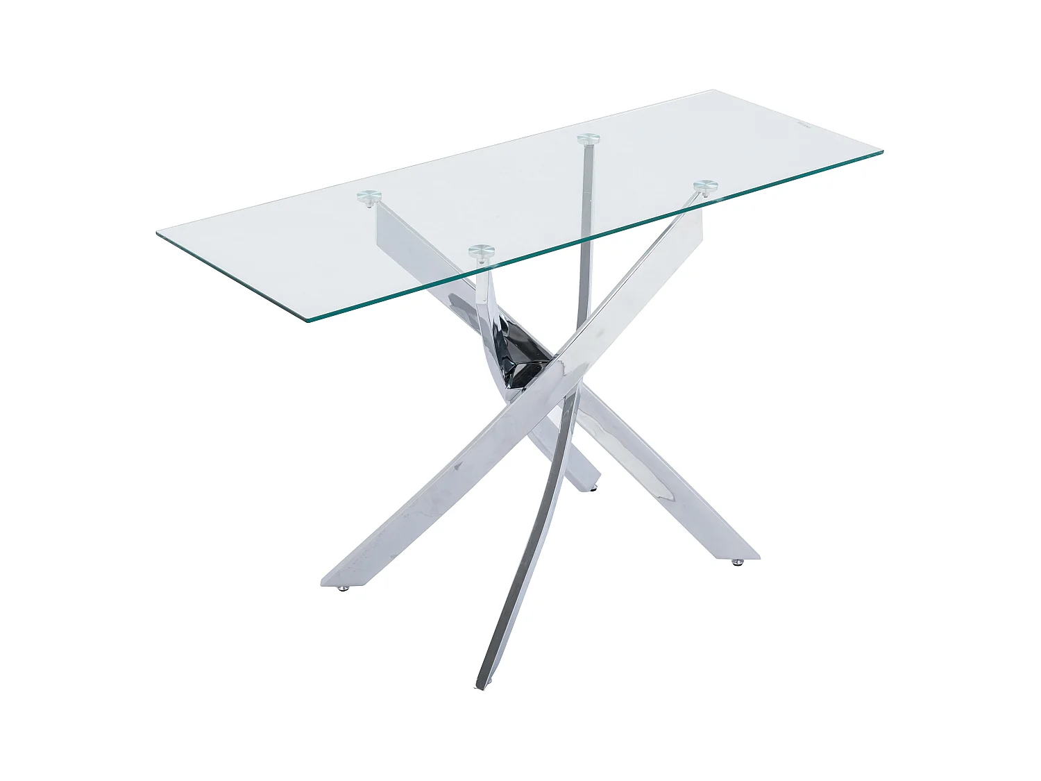 Hærdet glas- og forkromet metalkonsol - Transparent - COSIMA