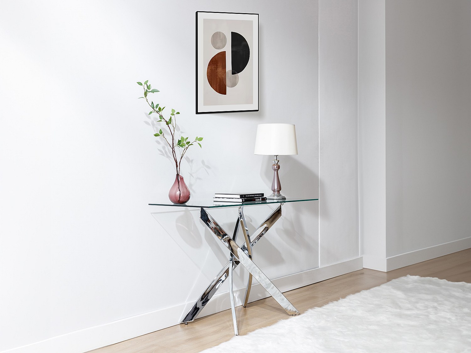 Wandkonsole - Sicherheitsglas & Verchromtes Metall - Transparent - COSIMA günstig online kaufen